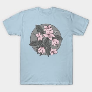 Pink and Grey Sakura Branch T-Shirt